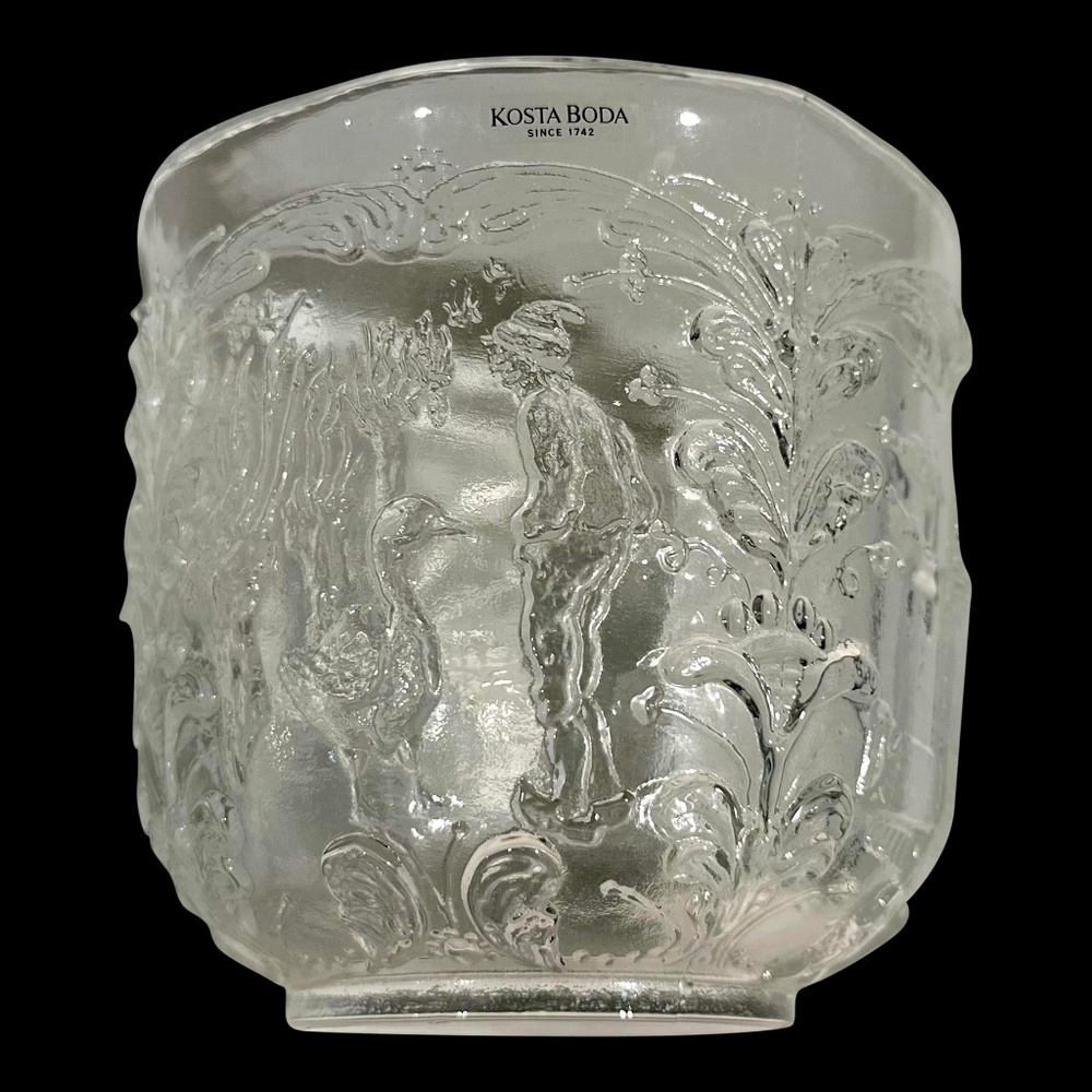 Mid-Century Kosta Boda Ice Bucket Textured Glass